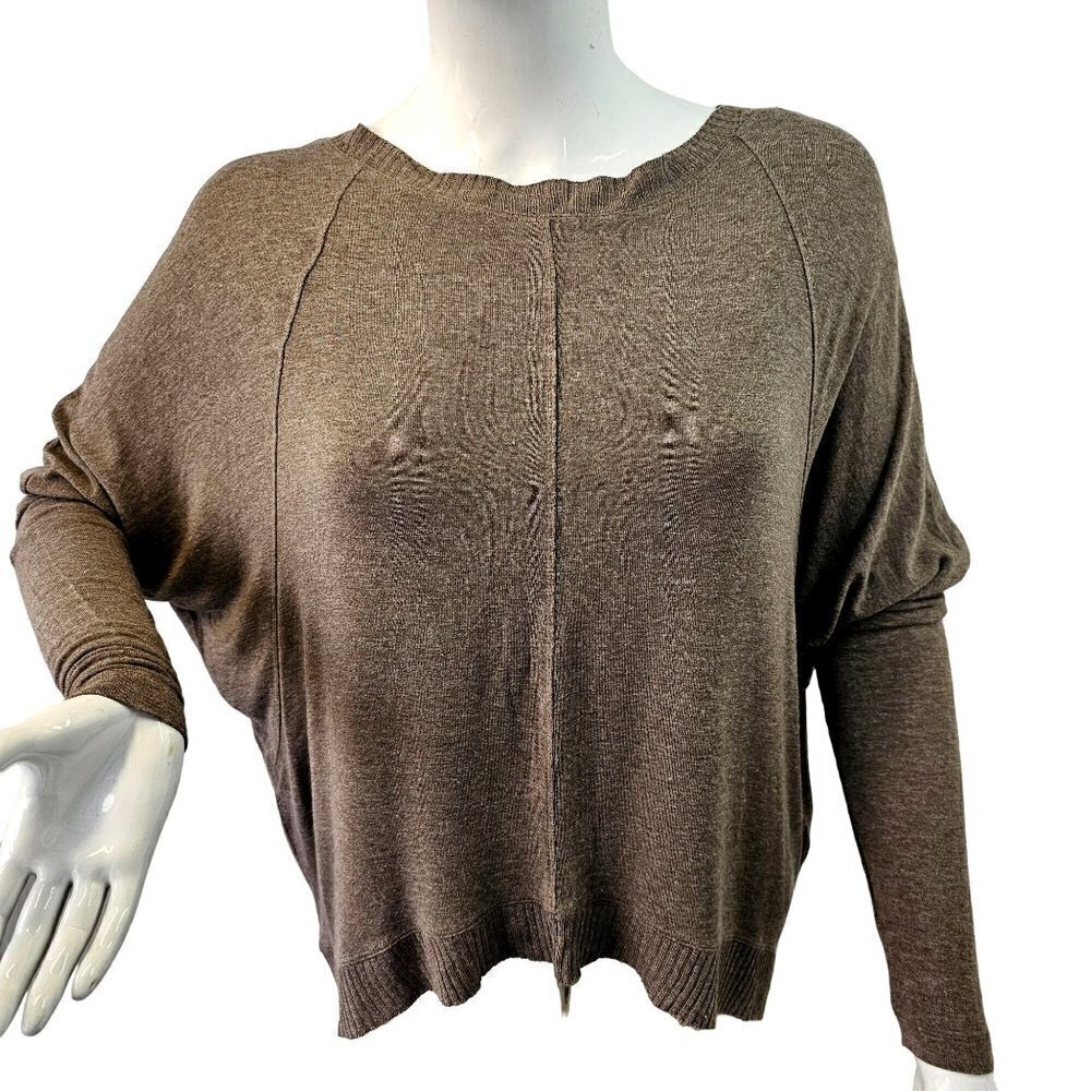 Zara W&B Coll Oversized Lightweight Sweater Mutton Slv Women S Taupe Tan